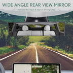 Universal Clip-on Wide Angle Mirror, Panoramic Flat HD Rearview Mirror, Anti Glare, Clear Tint, Accessories for Car SUV Trucks Vehicles (12"*3") 2-Pack