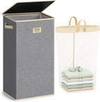 SOLEDI Laundry Hamper with Lid 100L Large & Tall Collapsible Laundry Basket, Clothes Hamper with Bag Removable Easy to Carry,