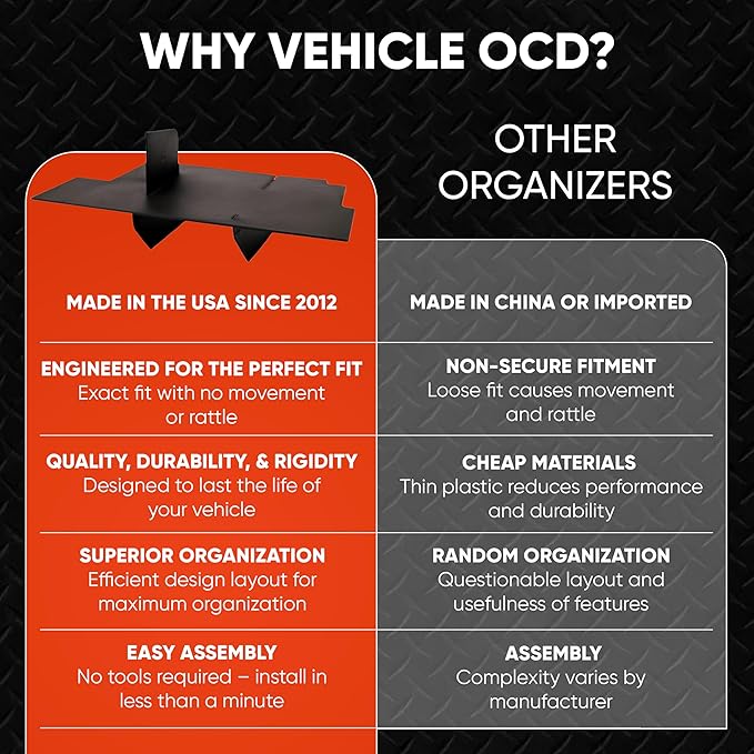 Vehicle OCD – Glove Box Organizer for Toyota 4Runner (2025-2026) – Made in USA – SLX199