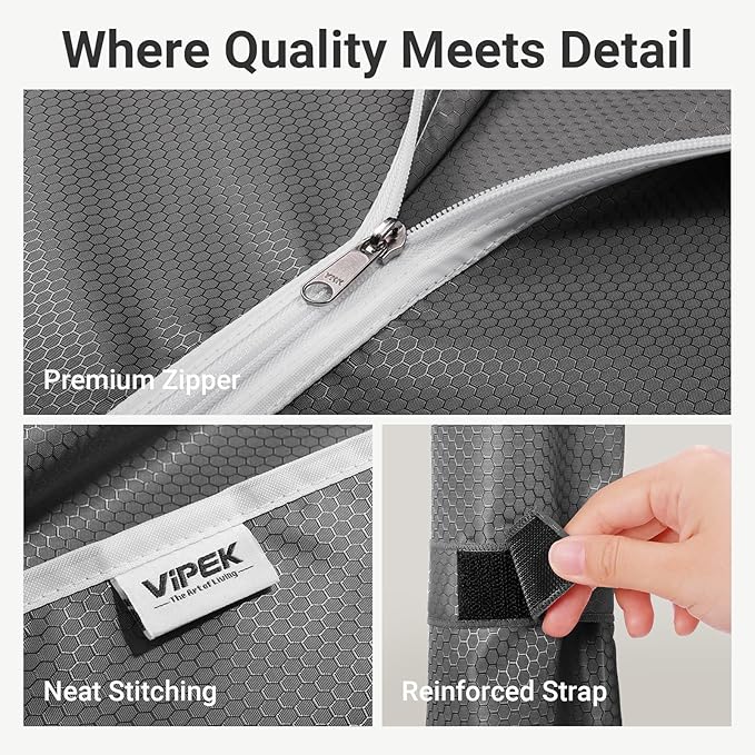 VIPEK V7C Garment Racks with Cover Portable Closets for Hanging Clothes, Heavy Duty Clothes Rack with Shelves Metal Closet Wa