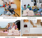 6 Pcs Compression Packing Cubes, Packing Cubes for Travel, Waterproof Luggage Organizer Bags Set, Cute Packaging Cubes for Wo