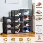 Attelite Hat Organizer for Baseball Caps, set of 6, Stackable Hat Storage Box With Transparent Magnetic Door, Hat Rack, Easy 