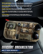 WYNEX Molle Car Sun Visor Organizer, Original Design Car Accessories with Zipper Visor Storage Pouch & Glasses Clip, Semi-Rigid Molle Panel for Tactical Gears, Fits Most Vehicles, SUVs, Trucks