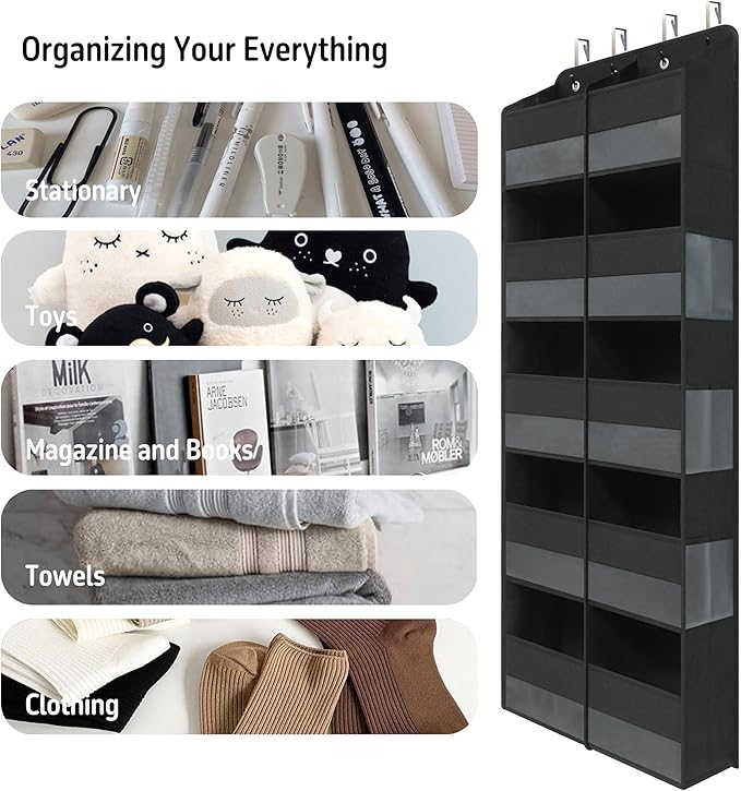 Giraffe Creation Over Door Hanging Organizer with 10 Large Capacity Pockets, Ideal Storage for Closet, Bathroom, Nursery, Bed