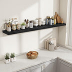 Fun Memories 72 Inch Fireplace Mantel Shelf, 10 Inch Deep Shelves for Display & Wall Storage, Rustic Wood Wall Shelf, Extra L