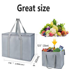 musbus 4 packs insulated trunk organizer car cooler bag XL-Large Insulated Grocery shopping bags, Reusable grey zipped zipper,Collapsible,tote,cooler,groceries,Recycled Material Warm Foldable