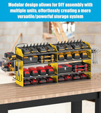 CCCEI Modular Desk Power Tools Organizer with Charging Station, 4 Layer Drills Battery Storage Wall Mount, Garage Shop Organi