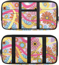 Tactical Sun Visor Organizer,Hippie Flower Style Scratch-Resistant Auto Interior Accessories Car Essentials Tool Pack Multi-Pocket for Universal Most Vehicles