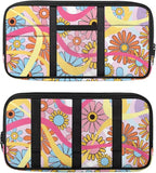 Tactical Sun Visor Organizer,Hippie Flower Style Scratch-Resistant Auto Interior Accessories Car Essentials Tool Pack Multi-Pocket for Universal Most Vehicles