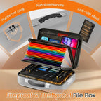 Fireproof Document Box with Lock, 5200°F Fireproof Water Resistant Hard Case File Organizer Safe Box for Important Documents,