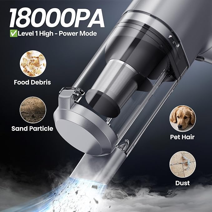 Hand Held Vacuum Car Vacuum Cleaner 18000PA High Power, 4-in-1 Air Duster & Air Blower & Pump Cordless Rechargeable Mini Smal