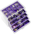 ProCase Earring Holder Organizer Jewelry Box with 5 Drawers, Acrylic Clear Earring Case with Adjustable Velvet Trays for Wome