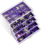 ProCase Earring Holder Organizer Jewelry Box with 5 Drawers, Acrylic Clear Earring Case with Adjustable Velvet Trays for Wome