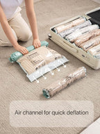 Vacuum Storage Bags for Clothing - NeatNest 6 Pack Roll-Up, 40×60cm (15.7"×23.6"), No Vacuum Needed, Compression Packing Bags