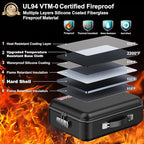 COLCASE Fireproof Document Box with Lock, Hard Fireproof Waterproof Box Creative Hard-Shell Design Fireproof Safe Box Documen