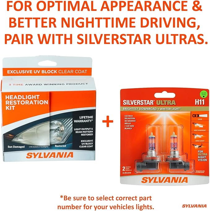 SYLVANIA - H6054 SilverStar Sealed Beam Headlight - High Performance Halogen Headlight Replacement (142x200), Brighter & Whit
