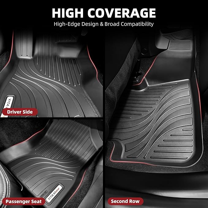 YITAMOTOR Floor Mats & Cargo Mat Compatible with 2024 2025 2026 Subaru Crosstrek & Impreza, All Weather Protection TPE Waterproof Non-Slip Car Floor Liners 1st & 2nd Row Set Accessories Black