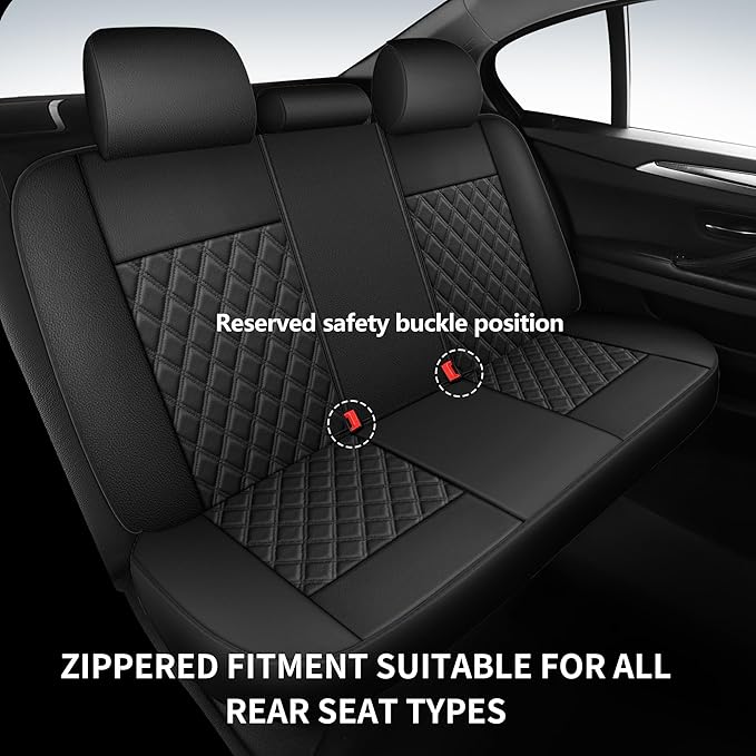 Car Seat Covers Full Set, Breathable and Waterproof Napa Leather Car Seat Cover, Interior Universal Fit for Cars, Sedans, SUV
