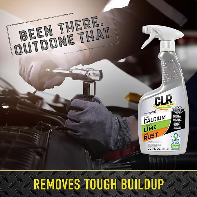 CLR Brands Automotive Calcium, Lime & Rust Remover Spray, 22 oz., Cleaning Spray for Multiple Surfaces, EPA Safer Choice Cert