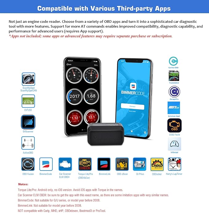 Veepeak OBDCheck BLE+ Bluetooth OBD II Scanner for iOS & Android, Car Check Engine Code Reader Wireless OBD Diagnostic Scan
