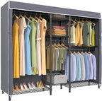 VIPEK Classic V6C Heavy Duty Covered Clothes Rack Portable Wardrobe Closet, 5 Tiers Wire Garment Rack Black Metal Clothing Ra