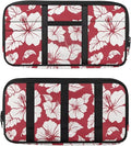 Hibiscus Flower Car Sun Visor Organizer Keep Tidy Car Visor Organizer with Big Zipper Pocket Card Holder Universal Fit for Most Cars SUV