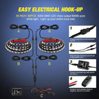 Nilight - TL-31 2PCS 60Inch RGB Truck Bed Light Strip Kit 180 LED RF Remote Control with On Off Switch Blade Fuse 2Way Splitter Extension Cable for Cargo Pickup Truck SUV RV Boat, 2 Years Warranty