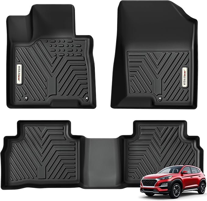 YITAMOTOR Floor Mats Compatible with 2022-2025 2026 Hyundai Tucson (No Hybrid Models), All Weather Protection TPE Heavy Duty Non-Slip Automotive Floor Liners Fits 1st & 2nd Row Full Set, Black