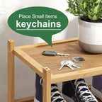 kiplant Long Shoe Rack, 2-Tier Bamboo Wood Shoe Rack, Stackable for Closet, Entryway & Hallway