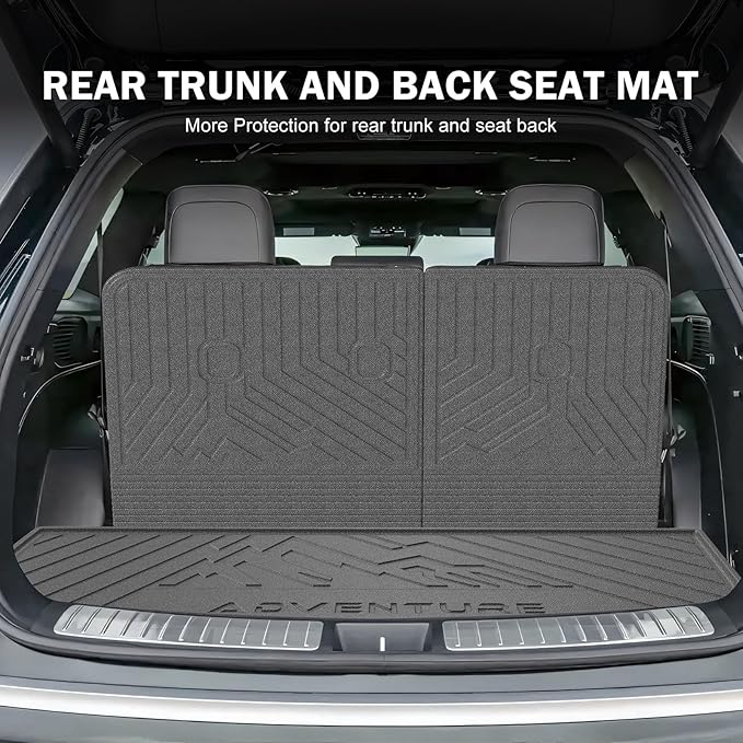 KUST Floor Mats Set for 2026 Hyundai Palisade 7/8 Seats (Gas Only), All Weather Floor Liners & Rear Trunk Mat & Backrest Mat for Palisade Accessories TPE Rubber Car Mats High Edge