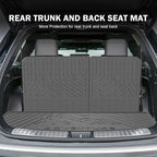 KUST Floor Mats Set for 2026 Hyundai Palisade 7/8 Seats (Gas Only), All Weather Floor Liners & Rear Trunk Mat & Backrest Mat for Palisade Accessories TPE Rubber Car Mats High Edge