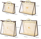 CINPIUK 4 Pack Handbag Dust Bags Clear Purse Storage Organizer for Closet, Zipper Hanging Storage Bag for Handbags