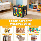 4 Pack Clear Toy Storage Bin with Lids - 12" x 12" Storage Cube Bin Foldable PVC Boxes with Handles, Storage Organizers for T