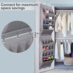 FENTEC 2 Pack Over the Door Shoe Organizer, Hanging Shoe Organizer Rack,24 Large Pockets and 4 Larger Storage Various Compart