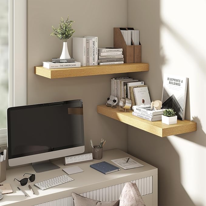 Dreamland 30 Inch Floating Shelves for Wall,8 Inch Deep Floating Shelves,30" W x 8" D Wall Shelves for Bedroom,Living Room, K