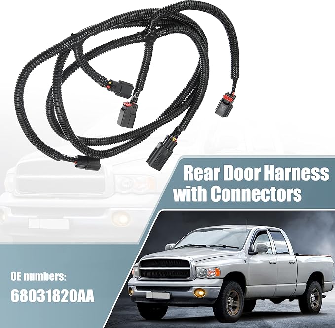 X AUTOHAUX Rear Park Assist Wiring Harness 68031820AA for Dodge for RAM 1500 2009-2020 for Dodge for Ram 2500 3500 10-18 Back