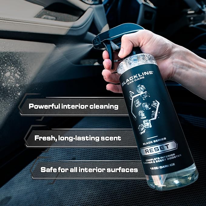 Blackline Luxury Scented Leather Interior Car Cleaner Reset Deep Cleans & Deodorizes All Surfaces, pH-Neutral High-Foam Formu