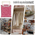 Car Garbage Can, Seat Back Hanging Cute Car Trash Can Bag, Car Organizer and Storage Bag for Travelling, Outdoor Cute Pink Leopard