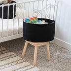 OrganiHaus Cotton Rope Basket for Shelf - Woven Storage Basket for Organizing, Closet & Toy Storage - Black - 15x9x10