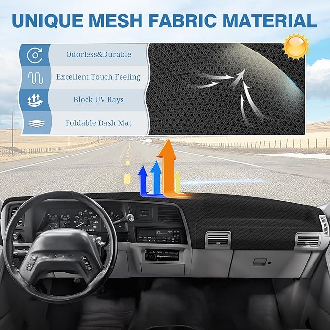 FIILINES Dash Cover for 1989-94 Ford Ranger, 1991-94 Mazda Navajo/Ford Explorer, 1989-90 Ford Bronco II Dashboard Mat Accesso