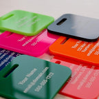 Custom Luggage Tags (3 or 6 Pack) - Personalized Unique Suitcase & Backpack Travel, Durable, Waterproof & Heavy Duty (Dark Gr