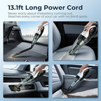 ezly Hand Held Car Vacuum Cleaner 6000PA Powerful Suction, Portable Mini Car Vacuum Cleaner, Handheld Vacuum with Washable Fi