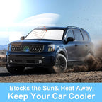 TINGLU Sun Shade for Kia Telluride 2020-2024 2025 Accessories Windshield Sun Shade Window Shade UV Rays Protection Sun Visor Cover with Steering Wheel Sunshade Storage Bag