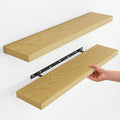 Fun Memories Rustic Wood Floating Shelves for Wall, Space-Saving Wall Mounted Shelves for Bathroom, Bedroom, Living Room and 