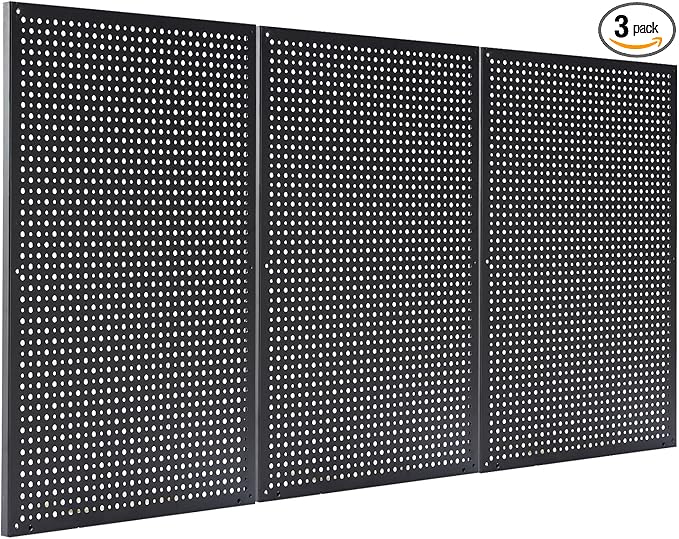 Peg Board,3 Pack 16-Inch X 24-Inch Heavy Duty Metal Peg Board Tool Organization Panels,Ideal for Storage Solutions in Garages