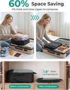 BAGSMART 6 Set /4 Set/2 Set Compression Packing Cubes for Travel, Lightweight Luggage Organizer Bags, Durable Space Saver Bag