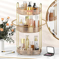 MOKANI 360 Rotating Makeup Organizer for Vanity, 3 Tier Adjustable Perfume Organizer for Dresser, Multi-Function Spinning Cos