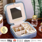 Benevolence LA Plush Velvet Jewelry Box | Travel Jewelry Case Organizer with Mirror | Featured in Oprah's Favorite Things | B