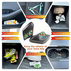 for Tesla Model Y Trash Can Tesla Model 3 Trash Bin for 2018-2024 Tesla Small Car Trash Can for Driver & Passenger Front Side Door Mini Trash Garbage Bin w/Lid (Tesla Left & Right Side)