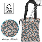 Car Trash Bag Hanging White Daisy Car Trash Can Waterproof Garbage Bag Hanging for Car Back Seat